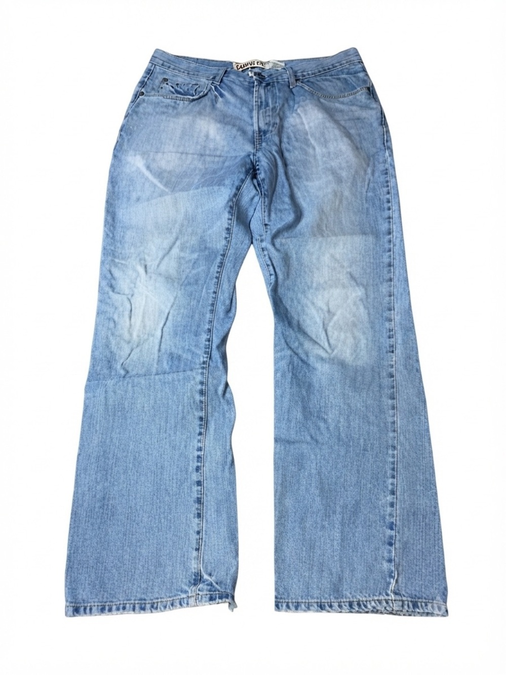 Campus Crew Vintage Light Wash Relaxed Denim Jeans Size 36x34 Y2K Baggy